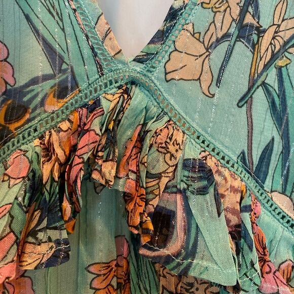 Anthropology Raga size Medium Floral Bohemian Cutout Back Floral Dress. - Picture 9 of 11